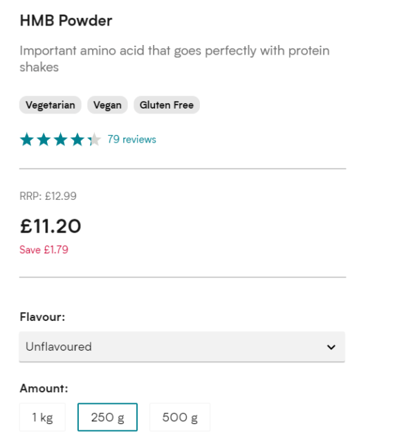 مکمل اچ ام بی مای پروتئین (پودری) MyProtein HMB Powder