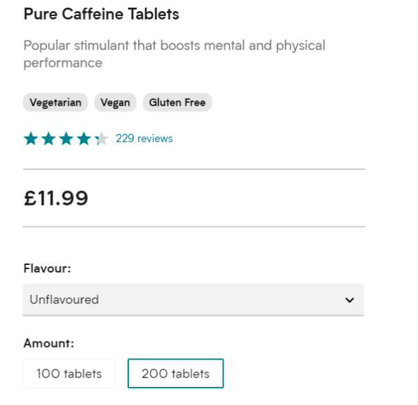 قرص پیور کافئین مای ویتامینز MyVitamins Pure Caffeine